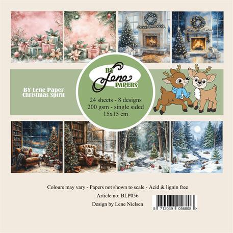 BLP056 By Lene papers Chritmas spirit 3x8design 15x15cm 200g